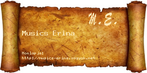 Musics Erina névjegykártya